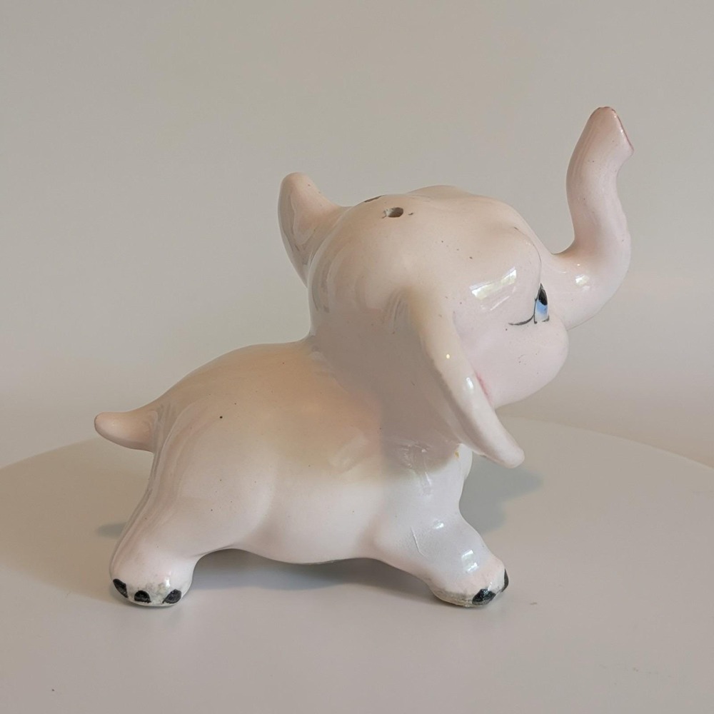 Vintage Pink Elephant Salt And‎ Pepper Shakers Anthropomorphic - Picture 11 of 16